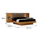 Ver imagem 3 de Cama de Casal Braga Queen Size com Criado e Cabeceira Cinamomo Joli Camurça - Leifer Móveis