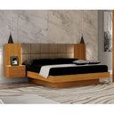 Ver imagem 2 de Cama de Casal Braga Queen Size com Criado e Cabeceira Cinamomo Joli Camurça - Leifer Móveis