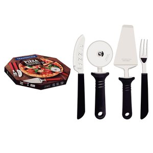 Kit Pizza Tramontina 14 Peças Inox Preto