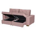 Ver imagem 3 de Sofá Retrátil e Reclinável 3 Lugares 190cm Yescasa Veludo Industrial Rosa Rosê