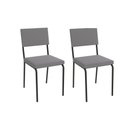 Ver imagem 1 de Cadeira Sala de Jantar Zaria 2c128 Aço Kit 2 Uni Preto Fosco-cinza A050 Suede Veludo