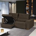 Ver imagem 1 de Sofá Baú Retrátil e Reclinável 3 Lugares 190cm Veludo Nobre La Plata Yescasa