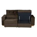 Ver imagem 6 de Sofá Baú Retrátil e Reclinável 3 Lugares 190cm Veludo Nobre La Plata Yescasa