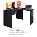 Ver imagem 4 de Mesa Gamer Escrivaninha em L DRX9000 1 Gaveta 152cm Preto