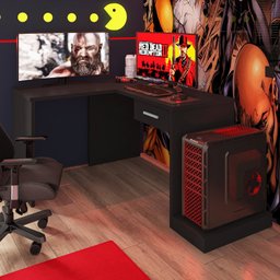 Mesa Gamer Escrivaninha em L DRX9000 1 Gaveta - 1