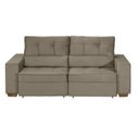 Ver imagem 3 de Sofá Baú Retrátil e Reclinável 3 Lugares 190cm Veludo Nobre La Plata Yescasa