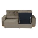 Ver imagem 6 de Sofá Baú Retrátil e Reclinável 3 Lugares 190cm Veludo Nobre La Plata Yescasa