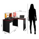 Ver imagem 3 de Mesa Gamer Escrivaninha em L DRX9000 1 Gaveta 152cm Preto