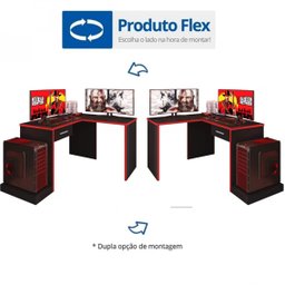 Mesa Gamer Escrivaninha em L DRX9000 1 Gaveta - 6