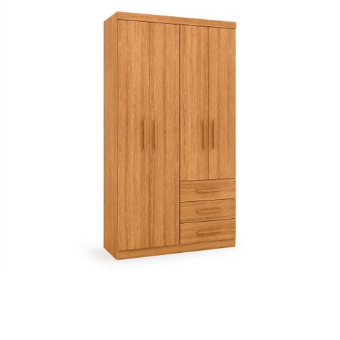 Guarda Roupa Solteiro Advantage 4 Portas 3 Gavetas MDP Freijó Batrol Móveis