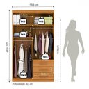 Ver imagem 2 de Guarda Roupa Solteiro Advantage 4 Portas 3 Gavetas MDP Freijó Batrol Móveis