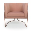 Ver imagem 4 de Kit 2 Poltronas Decorativas em Algodão Rosa Pés de Metal Cobre Miram - Larbelle