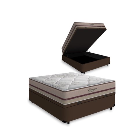 Cama Box Baú com Colchão de Molas Ensacadas D' Angelis Classic Casal 138cm
