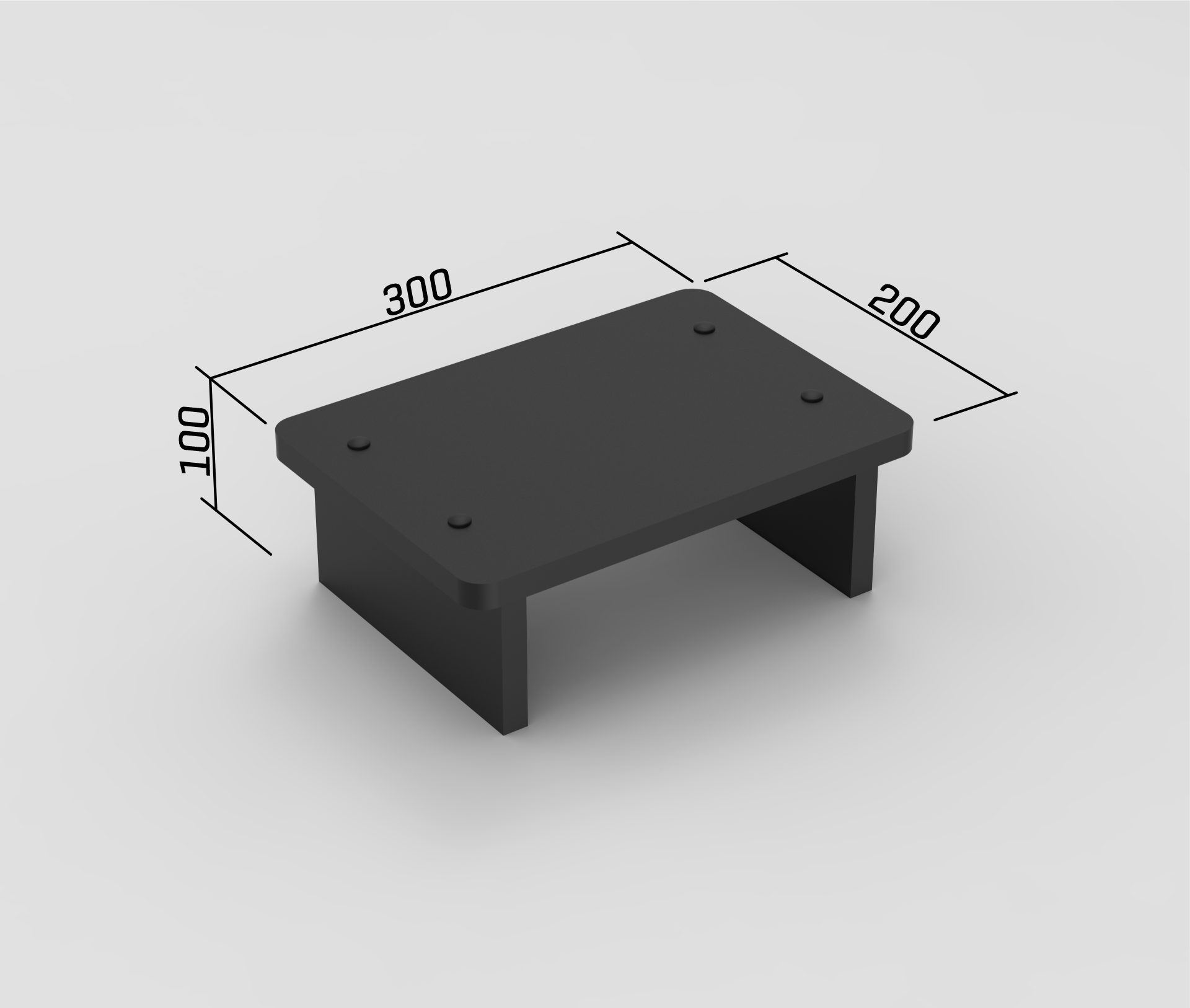 Suporte para Monitor de Mesa 300x200x100mm - Preto - Suporte de Monitor, Apoio para Monitor, Mesa Pa - 3