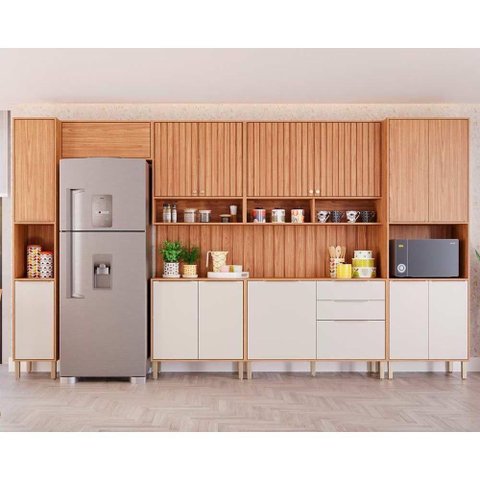Kit Cozinha Modulada 9 Peças Divina 3 Aéreos + 2 Balcões+ 2 Paneleiros + 2 Complementos Cz010