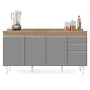 Ver mais imagens de Balcão Gabinete para Pia com Tampo 160cm Arkansas Castanho/cinza - Lumil