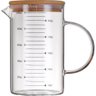 Jarra Medidora 1l de Vidro com Tampa de Bambu e Bico Direcionador Graduada Medidas Cozinha Wolff - 1