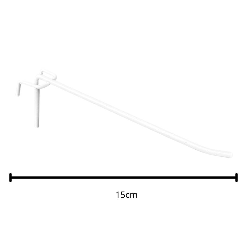 100 Gancho para Tela 15cm - Arame 4mm Branco - 2