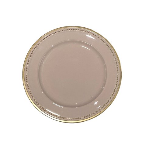 Sousplat Bege Redondo Mesa Posta Cozinha Jogo Americano Sala 33cm