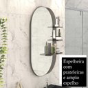Ver imagem 4 de Conjunto Para Banheiro Gabinete com Cuba Suspensa e Espelheira com Prateleiras Vicenza 
