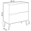 Ver imagem 6 de Conjunto Banheiro Gabinete com Pés e Armário com Espelho 80cm Evie B06 Branco Tau - Lyam Decor
