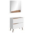 Ver imagem 1 de Conjunto Banheiro Gabinete com Pés e Armário com Espelho 80cm Evie B06 Branco Tau - Lyam Decor