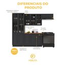 Ver imagem 5 de Armário de Cozinha Modulada Compacta Fidelitá Nara 100% MDF 4 Peças 280cm 12 Portas 2 Gavetas com