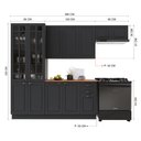 Ver imagem 4 de Armário de Cozinha Modulada Compacta Fidelitá Nara 100% MDF 4 Peças 280cm 12 Portas 2 Gavetas com