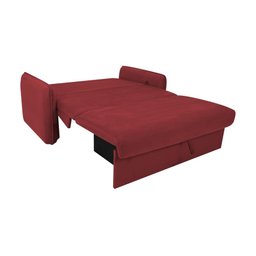 Sofá Cama para Sala de Estar Zaia com Baú Suede Matrix - Goiaba - 4