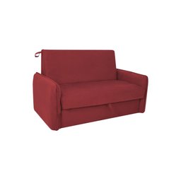 Sofá Cama para Sala de Estar Zaia com Baú Suede Matrix - Goiaba - 2