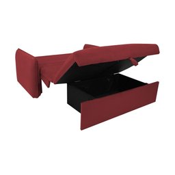 Sofá Cama para Sala de Estar Zaia com Baú Suede Matrix - Goiaba - 6