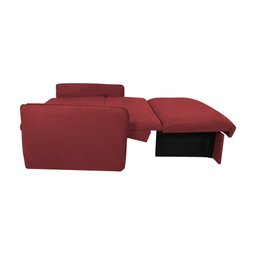 Sofá Cama para Sala de Estar Zaia com Baú Suede Matrix - Goiaba - 5