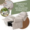 Cadeira Poltrona Papai Reclinavel Corino Encosto Descanso Conforto Bege - 2