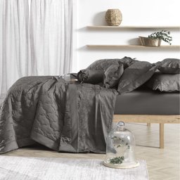 JOGO DE CAMA ALTENBURG BORDADO EM CETIM 300 FIOS 2,50M X 2,50M, CINZA - 4