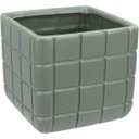 Ver imagem 1 de Vaso Decorativo Enfeite Planta Aparador Cerâmica 13x15x15cm Verde