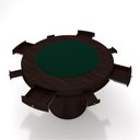 Ver imagem 2 de Conjunto Mesa de Jogos Carteado Bellagio Tampo Reversível e 4 Cadeiras Madeira Poker Base Cone Velud