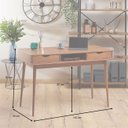 Ver imagem 3 de Mesa Escrivaninha Retro Madeira 2 Gavetas 1 Nicho Stefano Idimex