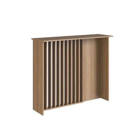 Bancada Ilha para Cozinha 120cm com Painel Ripado Bahia Bc1200 Cor Mel - Art In Móveis