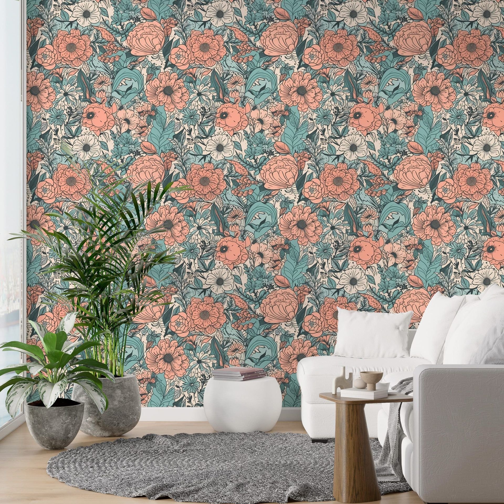 Papel de Parede Adesivo Groovy Floral 5 - 1