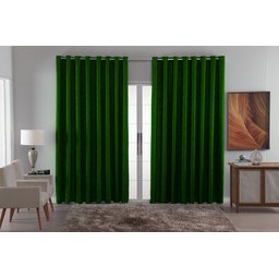 Cortina Jacquard Luxo em Tecido Semi Blackout Sala 6,00x2,80:verde Musgo - 1