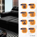 Ver imagem 6 de Sofá Retrátil Reclinável Verona 1,80m Suede Velut Preto Molas no Assento - King House