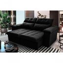 Ver imagem 1 de Sofá Retrátil Reclinável Verona 1,80m Suede Velut Preto Molas no Assento - King House