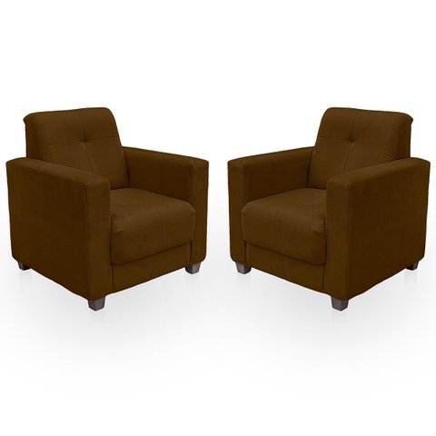 Kit Poltrona Cadeira para Sala Confortável Reforçada Veneza Suede