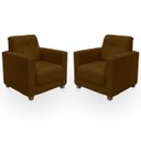 Ver imagem 1 de Kit Poltrona Cadeira para Sala Confortável Reforçada Veneza Suede