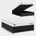 Ver imagem 6 de Cama Box Baú Casal Couro Preto + Colchão Life D33 Pillow Top 61x138x188cm Branco - e-Shop Casa