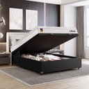 Ver imagem 2 de Cama Box Baú Casal Couro Preto + Colchão Life D33 Pillow Top 61x138x188cm Branco - e-Shop Casa