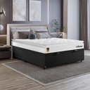 Ver imagem 5 de Cama Box Baú Casal Suede Preto + Colchão Life D33 Pillow Top 61x138x188cm Branco - e-Shop Casa