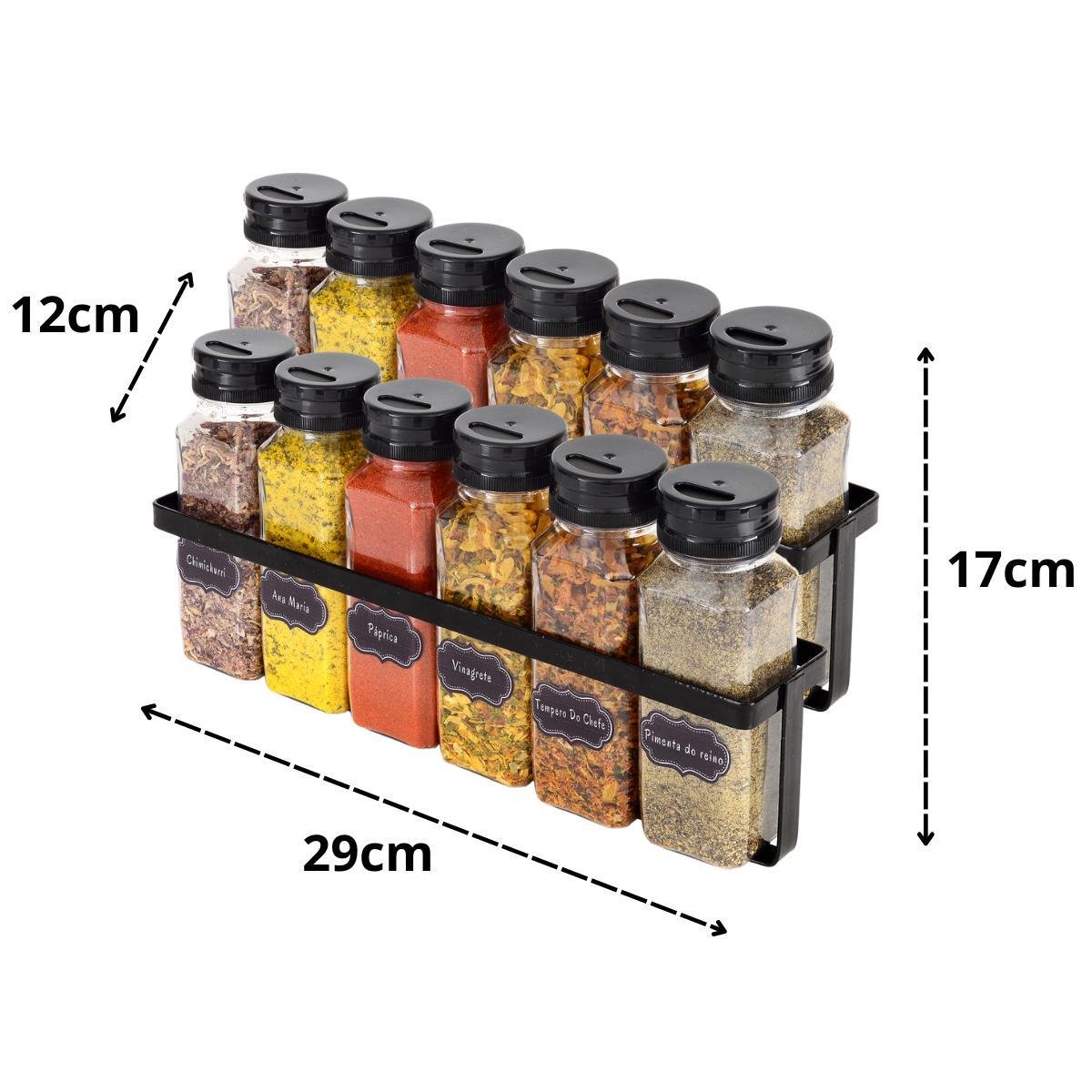 Porta Temperos e Condimentos Cozinha com 12 Potes de Tempero - 3