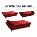 Ver imagem 2 de Sofá Cama Pérsia 3 Lugares Suede Velut Vermelho - King House