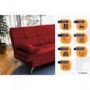 Ver imagem 4 de Sofá Cama Pérsia 3 Lugares Suede Velut Vermelho - King House